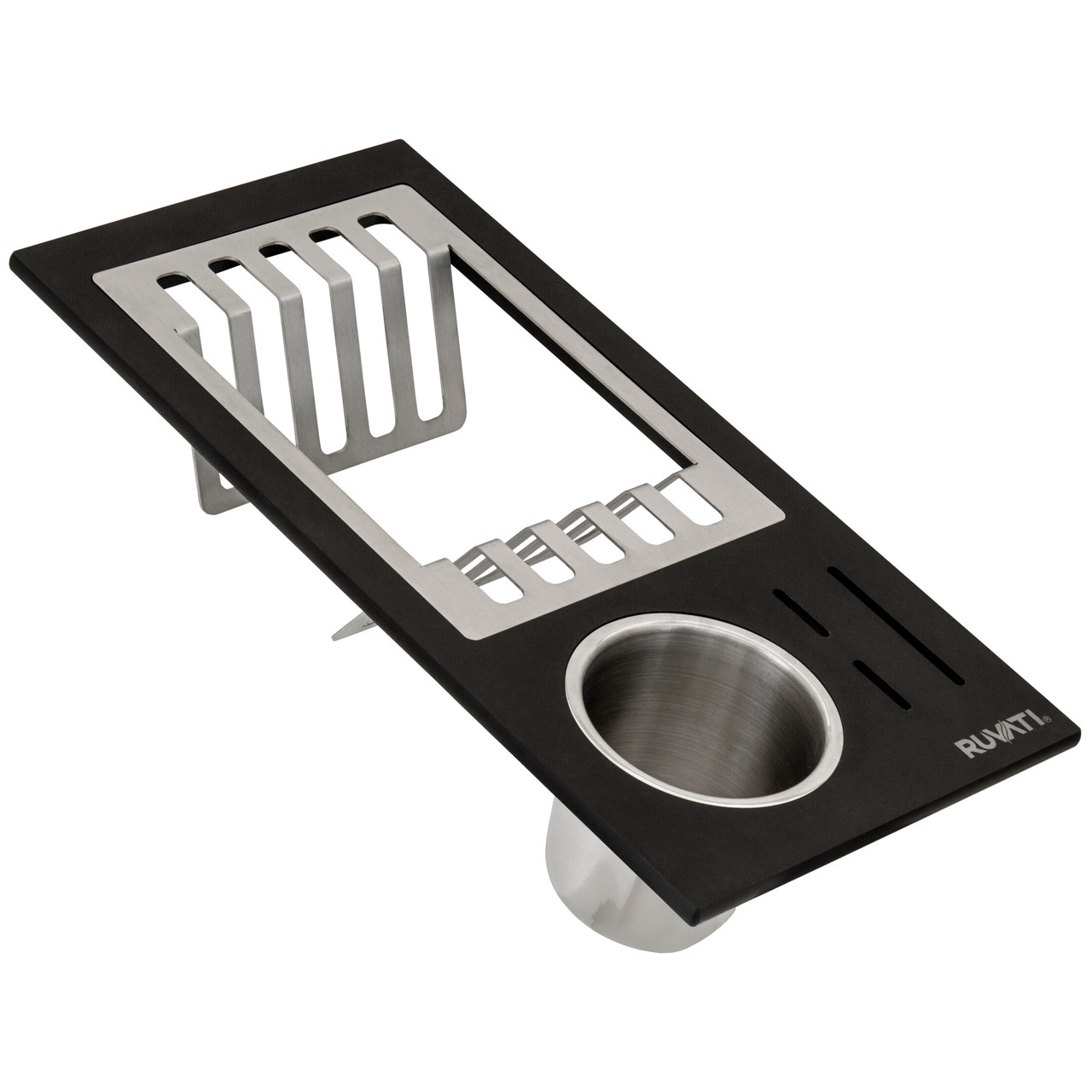 Ruvati Stainless Steel and Silicone Foldable Drying Rack for Workstation Sinks Dish Mat Trivet - RVA1395