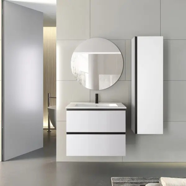 Lucena Bath 87561 48" 2 Drawer White Malaga Wall Hung Vanity, Left Side ...