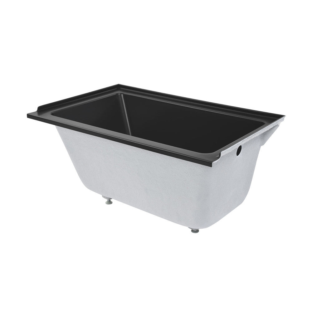 Voltaire 48 in. x 32 in. Rectangular Soaking Bathtub with Right-Hand Drain Alcove in Matte Black - Thumbnail 4
