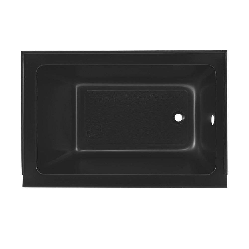 Voltaire 48 in. x 32 in. Rectangular Soaking Bathtub with Right-Hand Drain Alcove in Matte Black