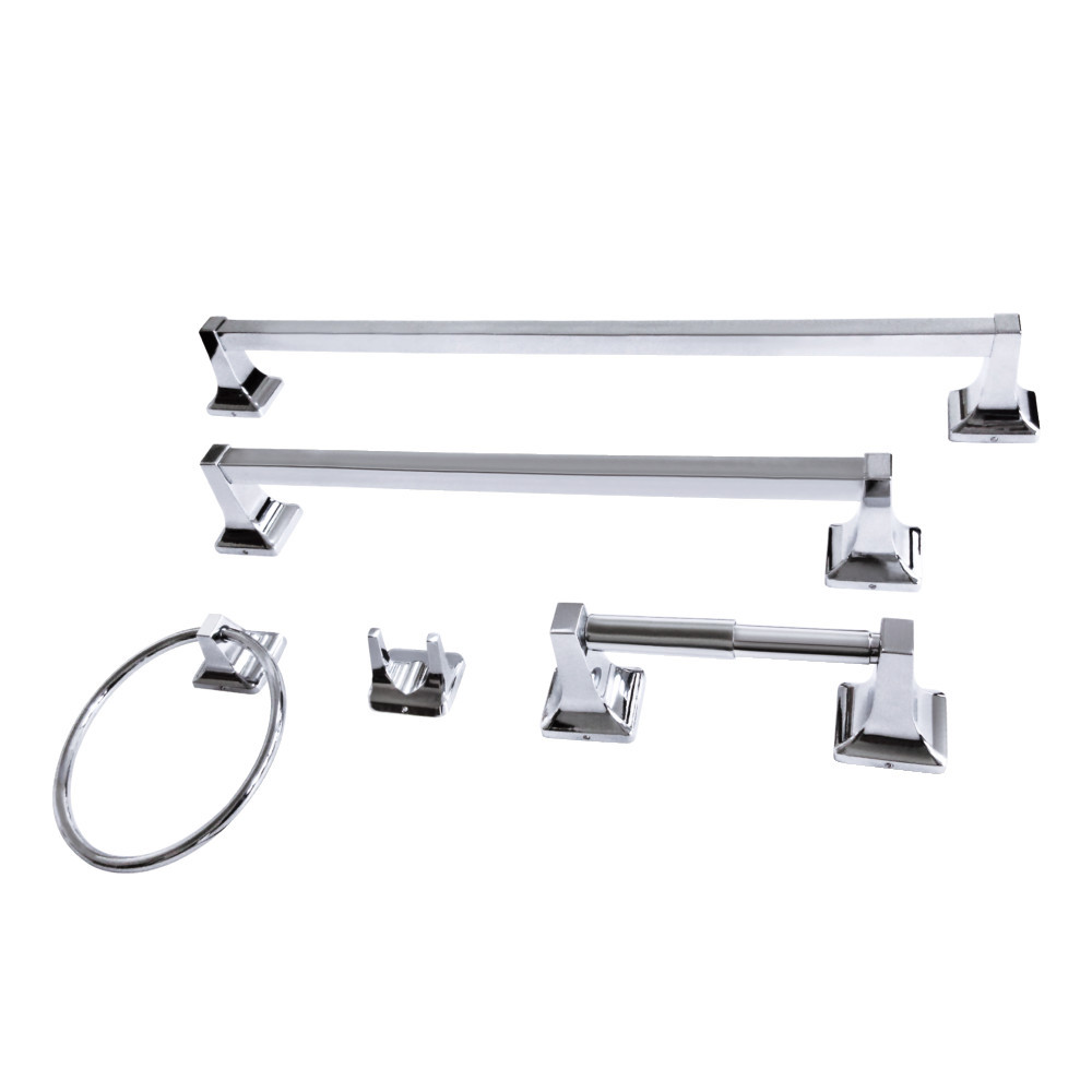 Milton BAHK602124781 5-Piece 18-Inch and 24-Inch Towel Bars Bathroom Accessory Set, Polished Chrome - Thumbnail 4