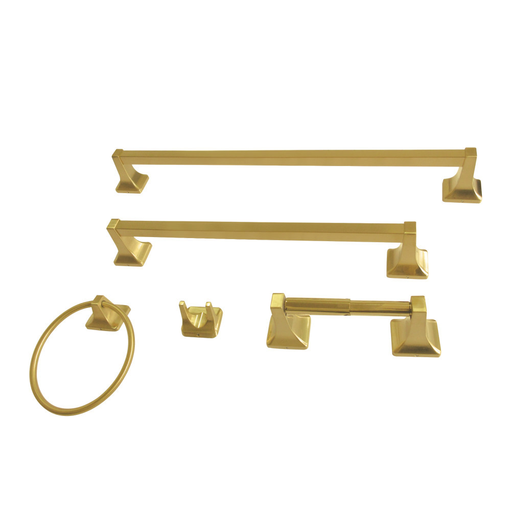 Milton BAHK602124787 5-Piece 18-Inch and 24-Inch Towel Bars Bathroom Accessory Set, Brushed Brass - Thumbnail 3