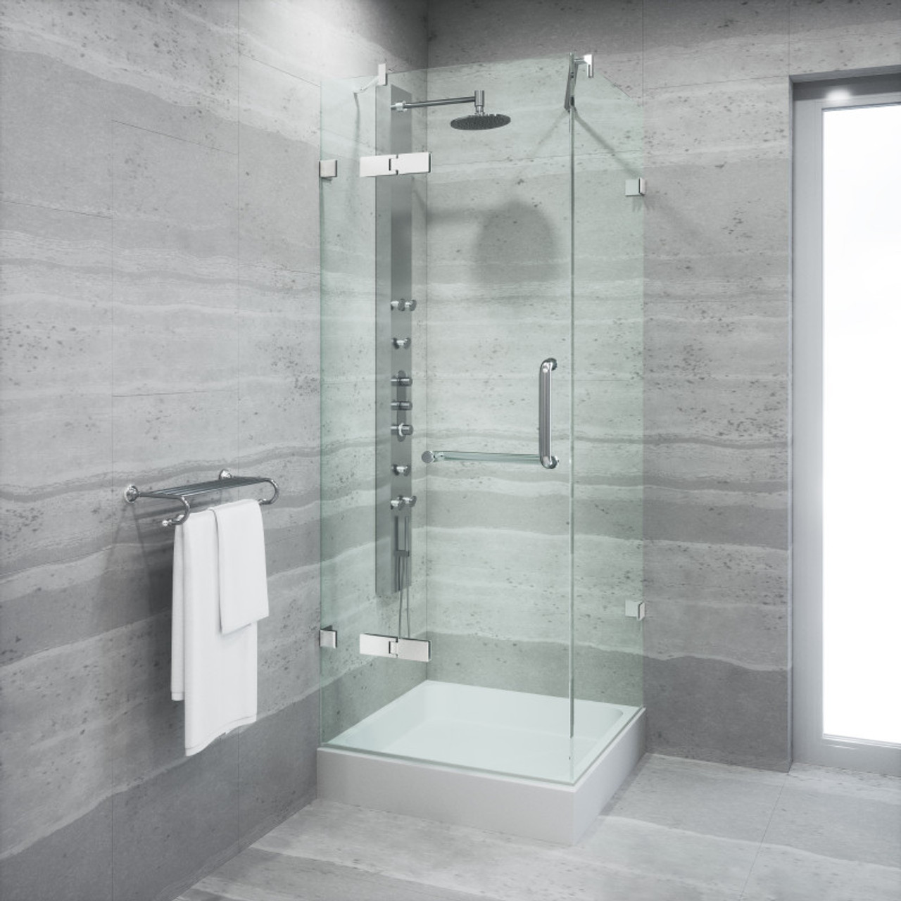 VIGO Monteray Frameless Shower Enclosure - Shower Enclosures - Shower