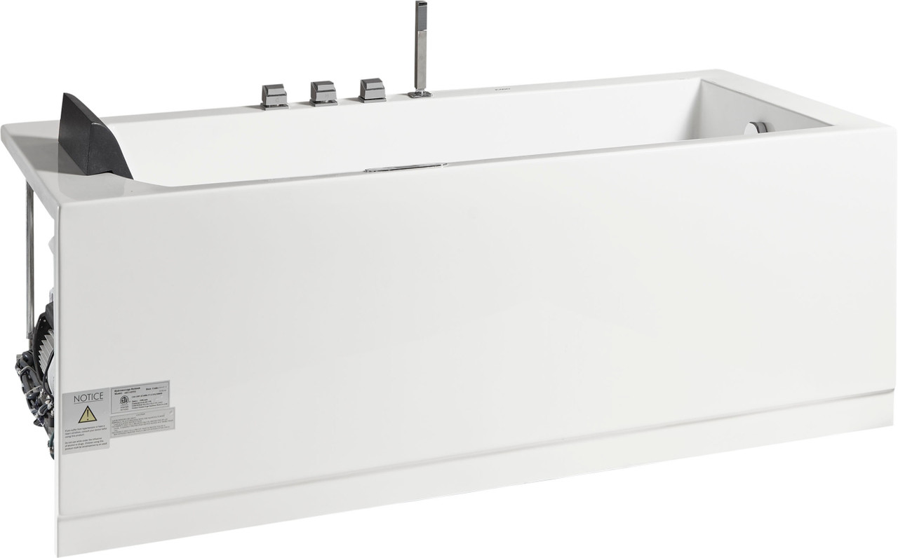 EAGO AM152ETL-5 5 ft Clear Rectangular Acrylic Whirlpool Bathtub