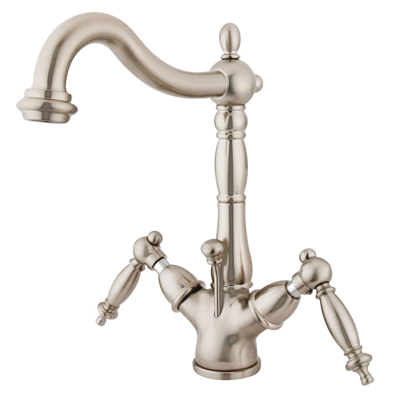 翌日発送 Kingston Brass Kb1978Pl Widespread Lavatory Faucet Satin Nickel  Finish