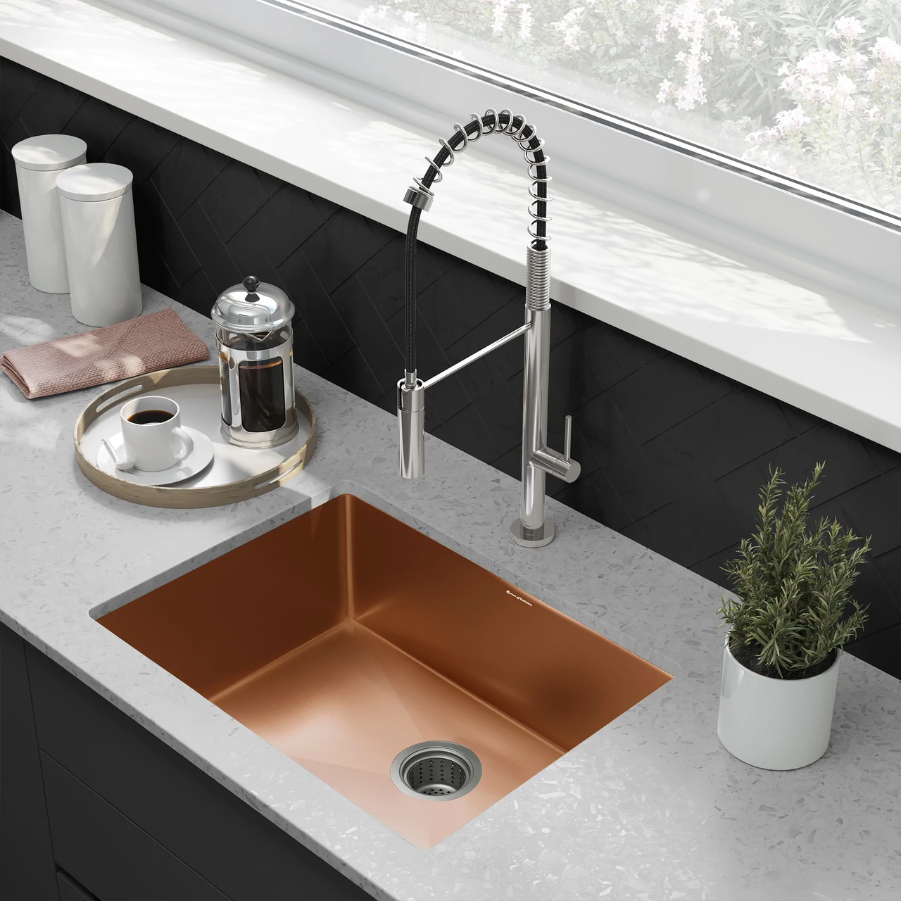 Swiss Madison SM-KU715RG Rivage 23 x 18 Stainless Steel, Single Basin/Sink,  Undermount Kitchen Sink, Rose Gold