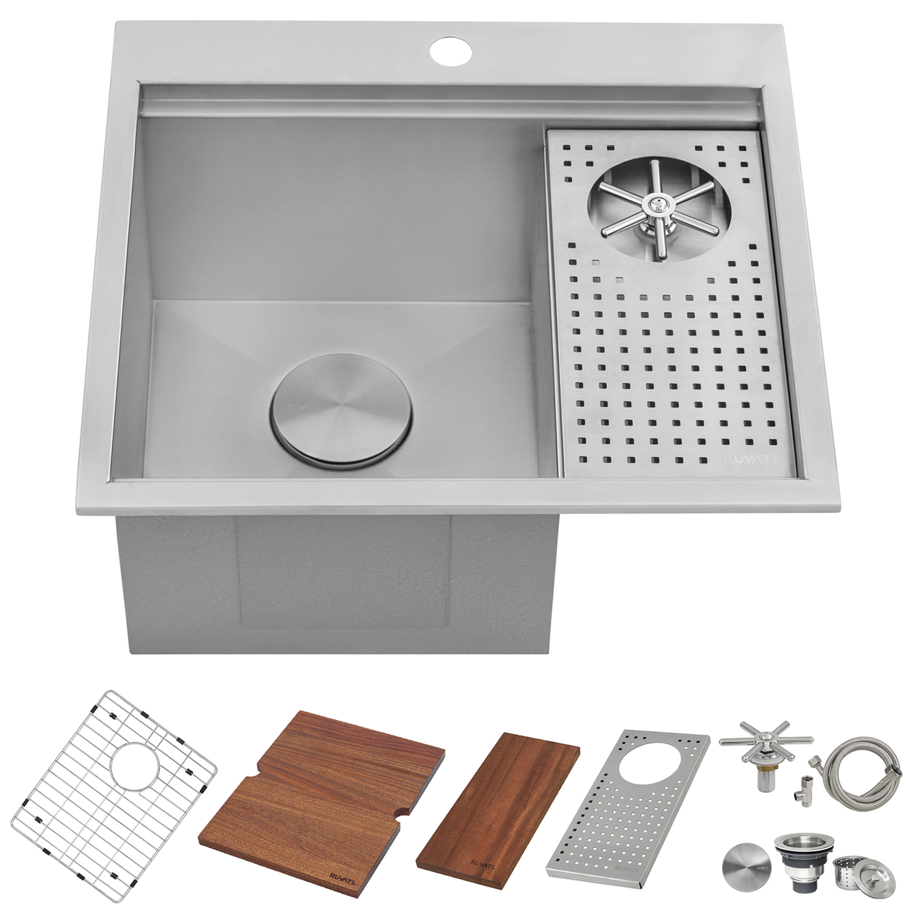 Topmount Workstation 21x20 Single Basin Sink