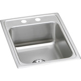 ELKAY  LR1722PD2 Lustertone Classic Stainless Steel 17" x 22" x 7-5/8", 2-Hole Single Bowl Drop-in Sink with Perfect Drain