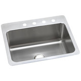 Elkay Lustertone Classic Stainless Steel 27" x 22" x 10", 3-Hole Single Bowl Undermount or Drop-in Sink - DLSR2722103