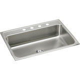 Elkay Lustertone Classic Stainless Steel 31" x 22" x 7-5/8", 4-Hole Single Bowl Drop-in Sink with Perfect Drain - LR3122PD4