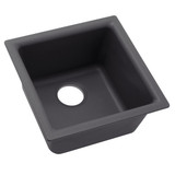 Elkay Quartz Luxe 15-3/4" x 15-3/4" x 7-11/16", Single Bowl Undermount or Drop-in Bar Sink, Charcoal - ELX1616CH0