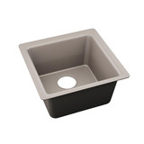 Elkay Quartz Luxe 15-3/4" x 15-3/4" x 7-11/16", Single Bowl Undermount or Drop-in Bar Sink, Silvermist - ELX1616SM0