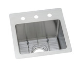 Elkay Crosstown 18 Gauge Stainless Steel 15" x 15" x 9", 3-Hole Single Bowl Undermount or Drop-in Bar Sink Kit - ECTSR15159TBG3