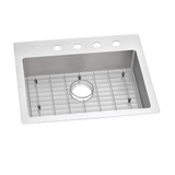 Elkay Crosstown 18 Gauge Stainless Steel 25" x 22" x 6", 4-Hole Single Bowl Undermount or Drop-in ADA Sink Kit - ECTSRAD25226TBG4