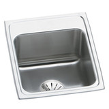 Elkay Lustertone Classic Stainless Steel 17" x 22" x 10-1/8", 0-Hole Single Bowl Drop-in Sink with Perfect Drain - DLR172210PD0