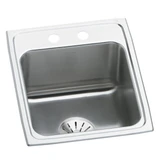 Elkay Lustertone Classic Stainless Steel 17" x 22" x 10-1/8", 2-Hole Single Bowl Drop-in Sink with Perfect Drain - DLR172210PD2