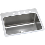 Elkay Lustertone Classic Stainless Steel 27" x 22" x 10", 4-Hole Single Bowl Undermount or Drop-in Sink with Perfect Drain - DLSR272210PD4
