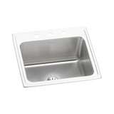 ELKAY  DLR252210PD3 Lustertone Classic Stainless Steel 25" x 22" x 10-3/8", 3-Hole Single Bowl Drop-in Sink with Perfect Drain