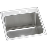 Elkay Lustertone Classic Stainless Steel 22" x 22" x 12-1/8", MR2-Hole Single Bowl Drop-in Sink - DLR222212MR2