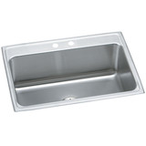 ELKAY  DLR312210PD2 Lustertone Classic Stainless Steel 31" x 22" x 10-1/8", 2-Hole Single Bowl Drop-in Sink with Perfect Drain