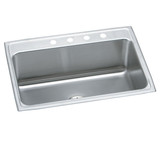 Elkay Lustertone Classic Stainless Steel 31" x 22" x 10-1/8", 4-Hole Single Bowl Drop-in Sink with Perfect Drain - DLR312210PD4
