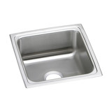 Elkay Lustertone Classic Stainless Steel 17" x 17-1/2" x 7-5/8", Single Bowl Drop-in Sink - LFR1717