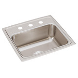 Elkay Lustertone Classic Stainless Steel 19" x 18" x 7-5/8", 3-Hole Single Bowl Drop-in Sink - LR19183