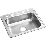 ELKAY  D125215 Dayton Stainless Steel 25" x 21-1/4" x 6-9/16", 5-Hole Single Bowl Drop-in Sink