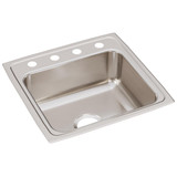 Elkay Lustertone Classic Stainless Steel 19-1/2" x 19" x 7-1/2", OS4-Hole Single Bowl Drop-in Sink with Quick-clip - LRQ1919OS4