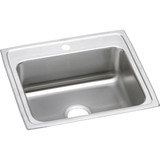 Elkay Lustertone Classic Stainless Steel 22" x 19-1/2" x 7-5/8", 1-Hole Single Bowl Drop-in Sink with Quick-clip - LRQ22191