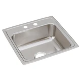 Elkay Lustertone Classic Stainless Steel 19-1/2" x 19" x 7-1/2", 2-Hole Single Bowl Drop-in Sink - LR19192