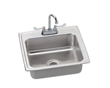 Elkay Lustertone Classic Stainless Steel 22" x 19-1/2" x 7-5/8", 2-Hole Single Bowl Drop-in Sink + Faucet Kit - LR2219C