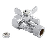 Kingston Brass CC44451ZX 5/8" Od Compression X 1/2" Od Compression Straight Valve - Polished Chrome