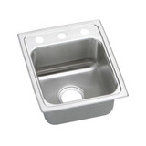 Elkay Lustertone Classic Stainless Steel 13" x 16" x 6-1/2", 2-Hole Single Bowl Drop-in ADA Sink with Quick-clip - LRADQ1316652