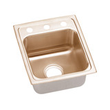 Elkay CuVerro Antimicrobial Copper 13" x 16" x 6-1/2", 1-Hole Single Bowl Drop-in ADA Sink - LRAD1316651-CU