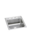 Elkay Lustertone Classic Stainless Steel 19-1/2" x 22" x 5", MR2-Hole Single Bowl Drop-in ADA Sink - LRAD202250MR2