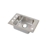 Elkay Lustertone Classic Stainless Steel 31" x 19-1/2" x 6", 2-Hole Single Bowl Drop-in Classroom ADA Sink with Quick-clip - DRKADQ3119602