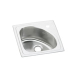 Elkay Lustertone Classic Stainless Steel 15" x 15" x 6-1/2", 1-Hole Single Bowl Drop-in Bar Sink - BLGR15151
