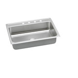 Elkay Lustertone Classic Stainless Steel 31" x 22" x 6-1/2", MR2-Hole Single Bowl Drop-in ADA Sink with Quick-clip - LRADQ312265MR2