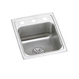 Elkay Lustertone Classic Stainless Steel 13" x 16" x 6-1/2", 2-Hole Single Bowl Drop-in ADA Sink with Perfect Drain - LRAD131665PD2