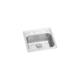 Elkay Lustertone Classic Stainless Steel 19-1/2" x 19" x 6-1/2", 2-Hole Single Bowl Drop-in ADA Sink with Perfect Drain - LRAD191965PD2