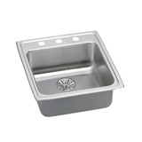 Elkay Lustertone Classic Stainless Steel 19-1/2" x 22" x 6-1/2", Single Bowl Drop-in ADA Sink with Perfect Drain - LRADQ202265PD0