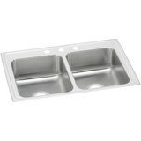 Elkay Celebrity Stainless Steel 33" x 19-1/2" x 7-1/8", 3-Hole Equal Double Bowl Drop-in Sink - PSR33193