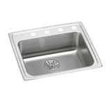 Elkay Lustertone Classic Stainless Steel 25" x 21-1/4" x 6-1/2", Single Bowl Drop-in ADA Sink with Perfect Drain - LRAD252165PD0