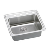 Elkay Lustertone Classic Stainless Steel 25" x 21-1/4" x 6-1/2", Single Bowl Drop-in ADA Sink with Perfect Drain - LRADQ252165PD3