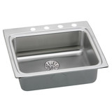 Elkay Lustertone Classic Stainless Steel 25" x 22" x 6-1/2", Single Bowl Drop-in ADA Sink with Perfect Drain - LRADQ252265PD3