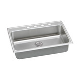 Elkay Lustertone Classic Stainless Steel 31" x 22" x 6-1/2", 2-Hole Single Bowl Drop-in ADA Sink with Perfect Drain and Quick-clip - LRADQ312265PD2