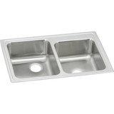 ELKAY  LR2500 Lustertone Classic Stainless Steel 33" x 22" x 7-7/8", Offset Double Bowl Drop-in Sink