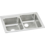 ELKAY  LR250L0 Lustertone Classic Stainless Steel 33" x 22" x 7-7/8", Offset Double Bowl Drop-in Sink