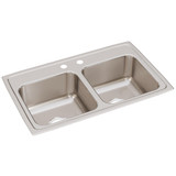 Elkay Lustertone Classic Stainless Steel 29" x 18" x 7-5/8", 2-Hole Equal Double Bowl Drop-in Sink - LR29182